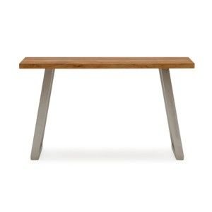 Konzolový stolek z kovu a dubového dřeva VIDA Living Trier