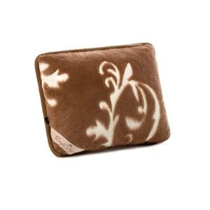 Hnědý vlněný polštář z velbloudí vlny Royal Dream Cappucino and Chocolate, 50 x 60 cm