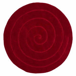 Červený vlněný koberec Think Rugs Spiral, ⌀ 140 cm