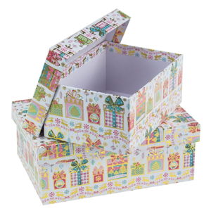Sada 2 hranatých kartonových boxů Unimasa Gift