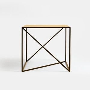 Odkládací stolek ve zlaté barvě Custom Form Memo, 50 x 50 cm