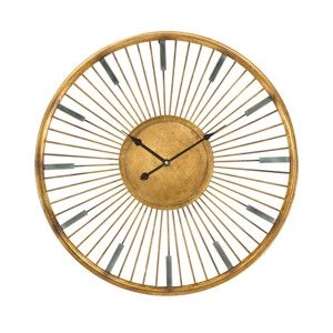 Nástěnné hodiny ze železa ve zlaté barvě Mauro Ferretti Stick