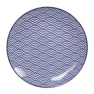 Modrý porcelánový talíř Tokyo Design Studio Wave, ø 25,7 cm