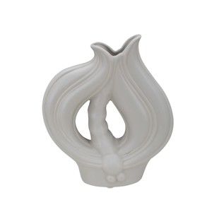 Světle šedá porcelánová váza Mauro Ferretti Lein