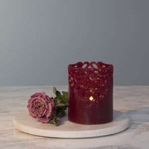 Červená vosková LED svíčka Star Trading Clary, výška 10 cm