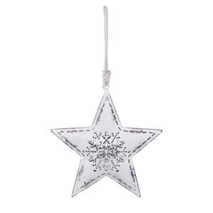 Malá závěsná vánoční dekorace ve tvaru hvězdy s vločkou Ego dekor