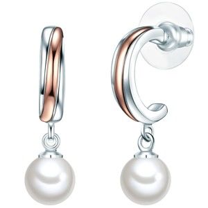 Náušnice s bílou perlou Perldesse Rea, ⌀ 8 mm