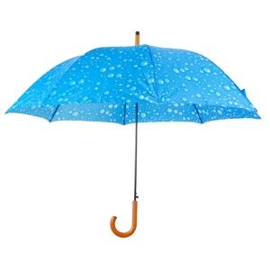 Modrý deštník s dřevěnou rukojetí Esschert Design Rain