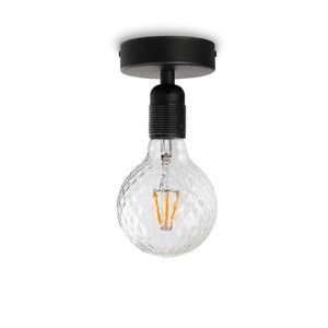 Černé stropní svítidlo s žárovkou Bulb Attack Globe Clear
