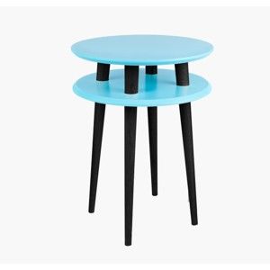Tyrkysový příruční stolek s černými nohami Ragaba UFO, Ø 45 cm