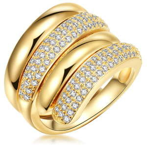 Dámský prsten ve zlaté barvě se zirkony Runway Rea, vel. 54