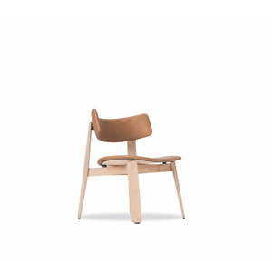 Jídelní židle z dubového dřeva s koženým sedákem Gazzda Nora