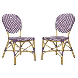 Sada 2 fialovo-bílých židlí Safavieh Parisian