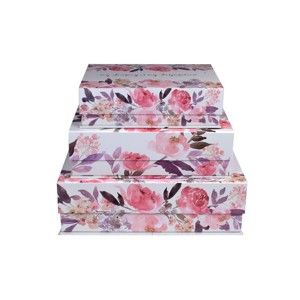 Sada 3 úložných magnetických boxů Tri-Coastal Design Roses Are Pink