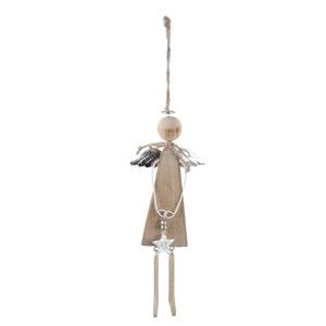 Závěsný dekorativní anděl ze dřeva Ego Dekor Lili, výška 25 cm