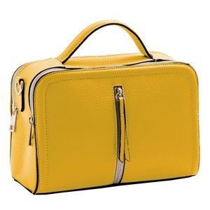 Žlutá kabelka z pravé kůže Andrea Cardone Galuia