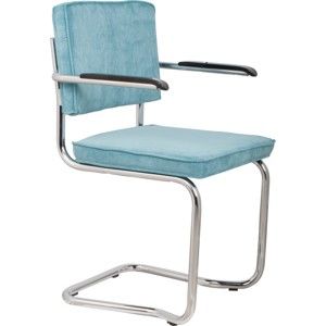 Sada 2 modrých židlí s područkami Zuiver Ridge Kink Rib