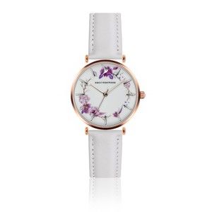 Dámské hodinky s bílým páskem z pravé kůže Emily Westwood Ramona