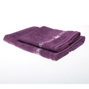 Sada 2 fialových ručníků Beverly Hills Polo Club Tommy Yazi