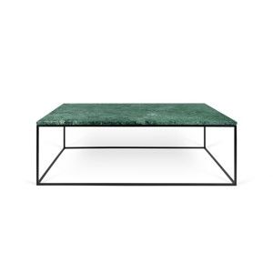 Zelený mramorový konferenční stolek s černými nohami TemaHome Gleam, 120 cm