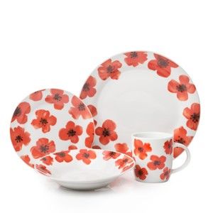 16dílný porcelánový set nádobí Sabichi Spring Poppy