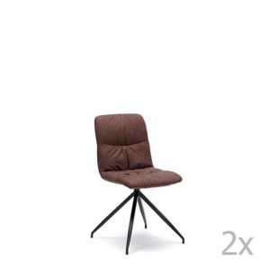 Sada 2 hnědých židlí Design Twist Galena