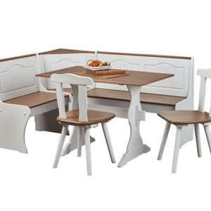 Set rohové lavice, jídelního stolu a 2 židlí z masivního borovicového dřeva Interlink Wasterland