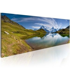 Obraz na plátně Artgeist Mountain Lake, 120 x 40 cm
