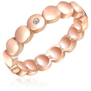 Stříbrný prsten v barvě růžového zlata s pravým diamantem Tess Diamonds Flo, vel. 54