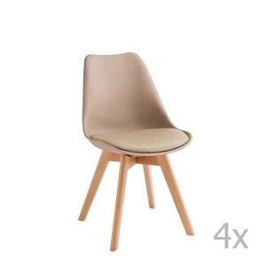 Sada 4 béžových židlí Design Twist Tom
