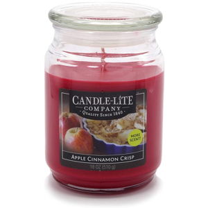 Vonná svíčka ve skle s vůní skořice a jablek Candle-Lite, doba hoření až 110 hodin
