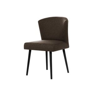 Tmavě hnědá jídelní židle s černými nohami My Pop Design Richter