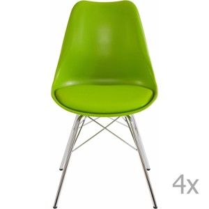 Sada 4 zelených jídelních židlí Støraa Jenny