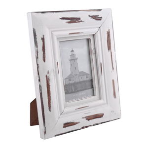 Bílý dřevěný fotorámeček Ego Dekor, na fotografii 13 x 18 cm