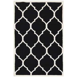 Černý vlněný koberec Bakero Lara, 90 x 60 cm