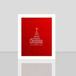 Obraz v bílém rámu Merry Christmas, 23,5 x 28,5 cm