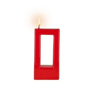 Světle červená svíčka Alusi Quadra, 3 hodin hoření
