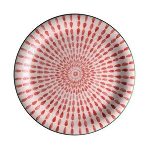 Červený talíř z dolomitu Brandani Ginger, ⌀ 27 cm