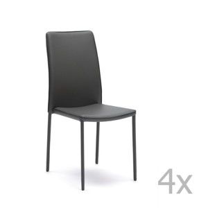 Sada 4 tmavě šedých židlí Design Twist Talara