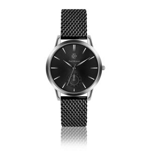 Pánské hodinky s páskem z nerezové oceli v černé barvě Paul McNeal Cassio
