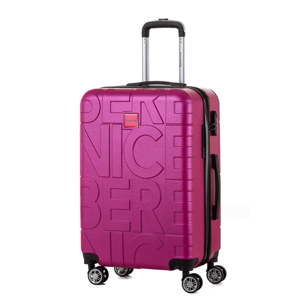 Růžový cestovní kufr Berenice Typo, 71 l