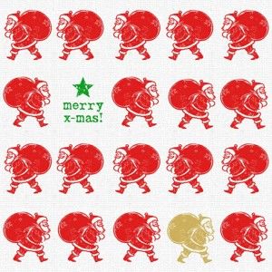 Balení 10 papírových ubrousků s vánočním motivem PPD Scandic Santa Red Linen
