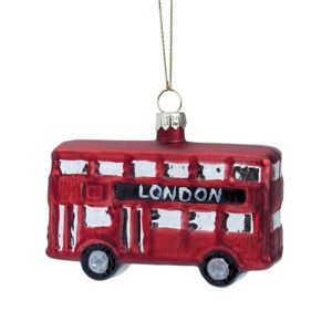 Vánoční závěsná ozdoba ze skla Butlers Londýnský bus
