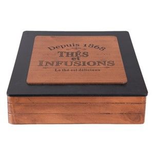 Dřevěný úložný box na čaj Clayre & Eef Hermesso Grande