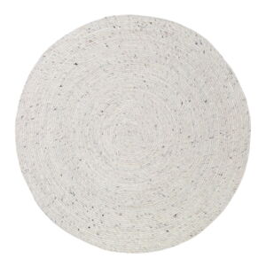 Bílo-šedý ručně vyrobený koberec ze směsi vlny a bavlny Nattiot Neethu, ø 110 cm