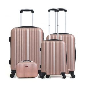 Sada 4 růžových cestovních kufrů na kolečkách Hero Lipari-C