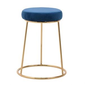 Modrá stolička InArt Velvet Society, výška 55 cm
