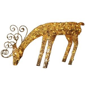 Svítící LED dekorace Best Season Golden Deer, výška 55 cm