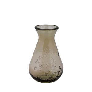 Lahvově hnědá váza z recyklovaného skla Ego Dekor Floral, výška 20 cm