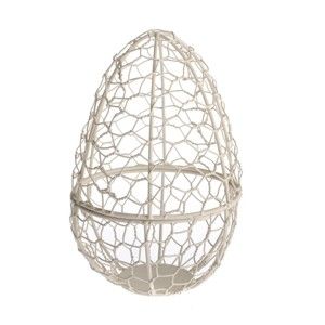 Dekorativní kovový košík ve tvaru vejce Dakls Easter Egg, výška 21 cm